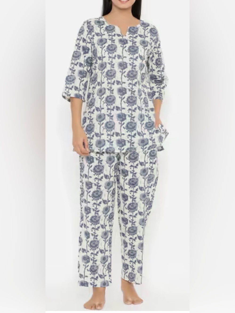 Jisara Block Print Cotton Pajama Set Size XL